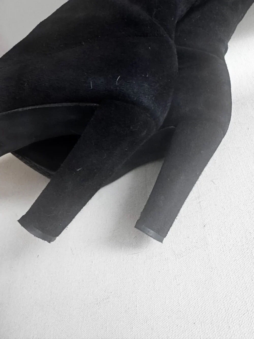 Stuart Weitzman Black Suede Sock Over the Knee Boots
